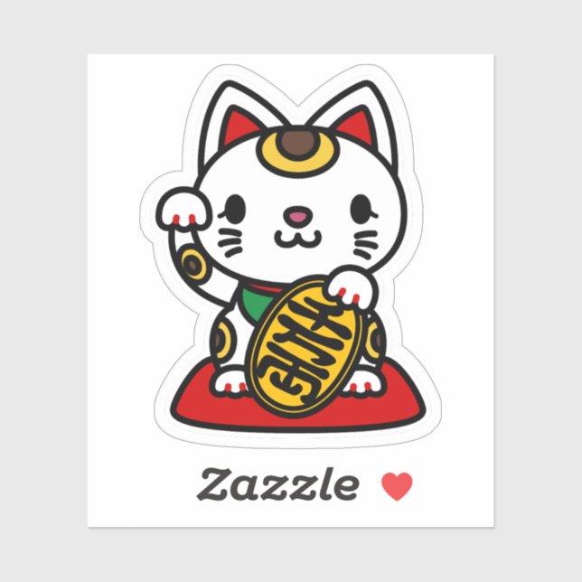 Maneki Neko (Lucky Cat) Aufkleber (Blatt)