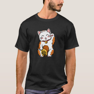 Maneki Neko Lucky Cat Chinesisch Japanisch T-Shirt