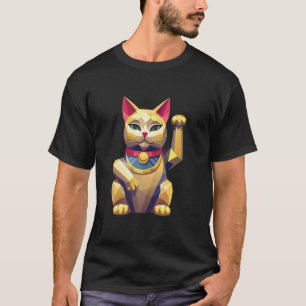 Maneki Neko Lucky Cat Cool Japanische Glücksbringe T-Shirt