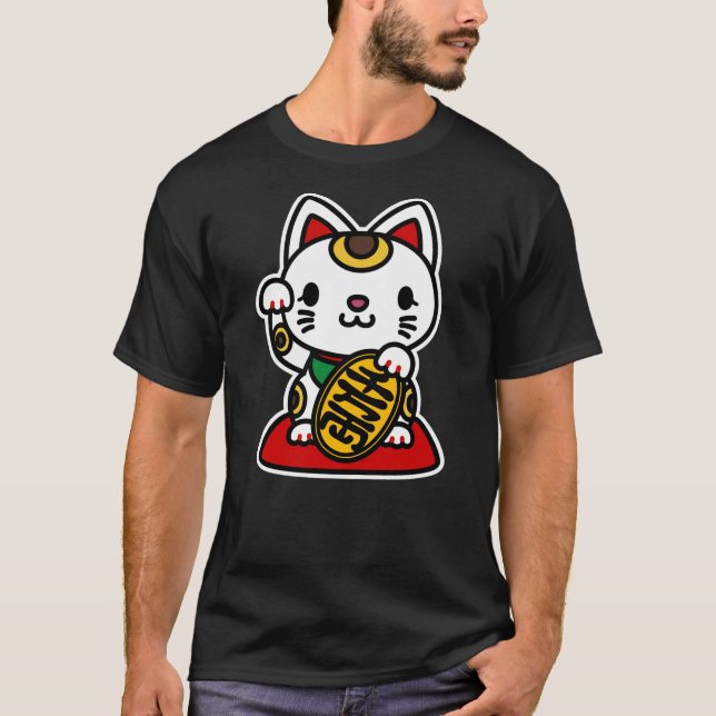 Maneki Neko (Lucky Cat) T-Shirt (Vorderseite)