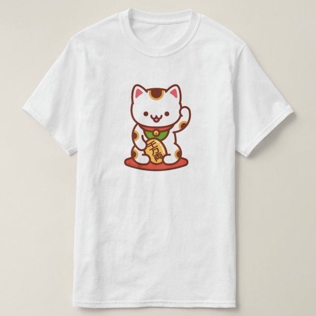 MANEKI-NEKO Lucky Cat T - Shirt - Weiß (Design vorne)