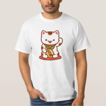 MANEKI-NEKO Lucky Cat T - Shirt - Weiß