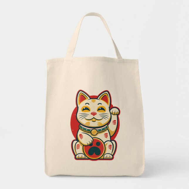 Maneki Neko - Lucky Cat Tragetasche (Vorne)