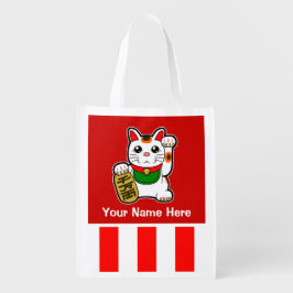 Maneki Neko Lucky Cat Wiederverwendbare Einkaufstasche