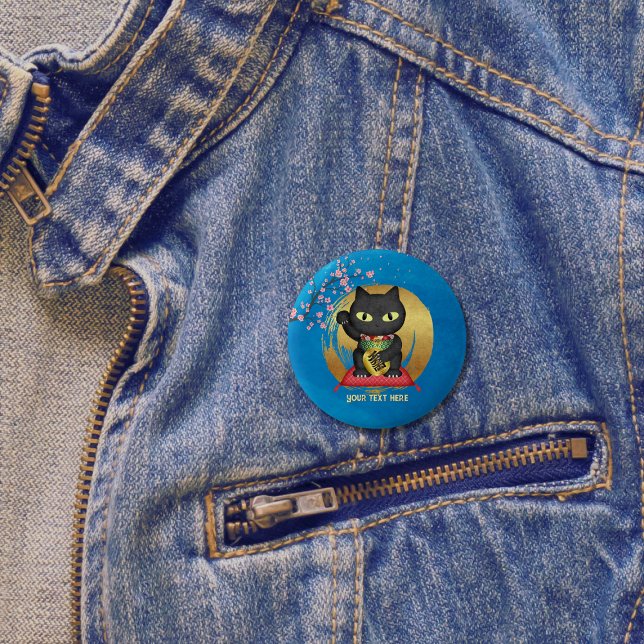 Maneki Neko Lucky Poilue Button (Maneki Neko Lucky Poilue 2 Inch Round Button)