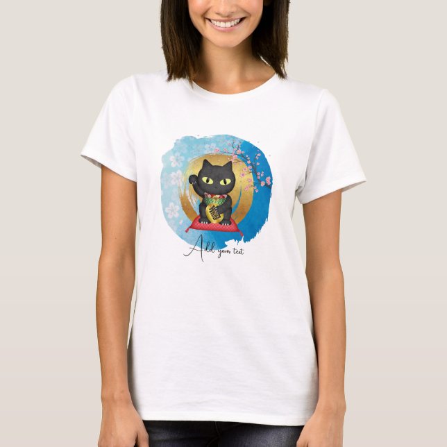 Maneki Neko Lucky Poilue Frauen T-Shirt (Vorderseite)