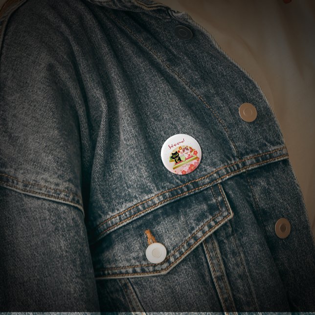 Maneki Neko Lucky Poiluna Button (Maneki Neko Lucky Poiluna 1 Inch Round Button)