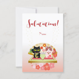 Maneki Neko Lucky Poiluna RSVP Karte