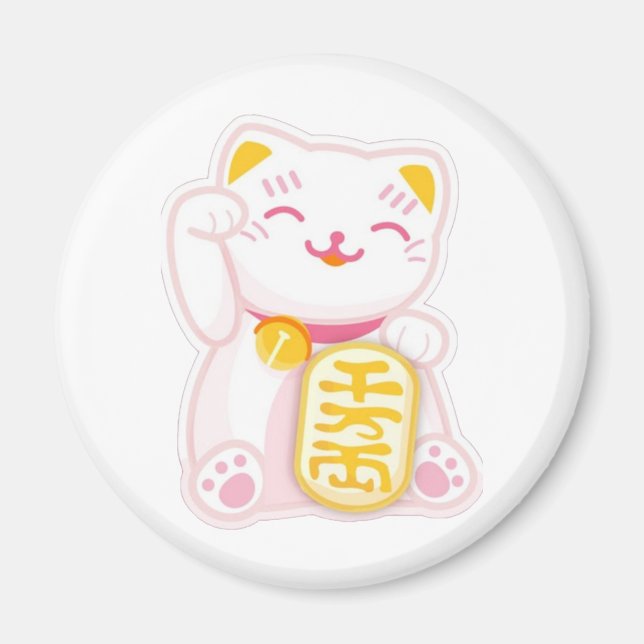 Maneki neko pink magnet (Vorne)