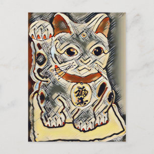 Maneki Neko Postkarte