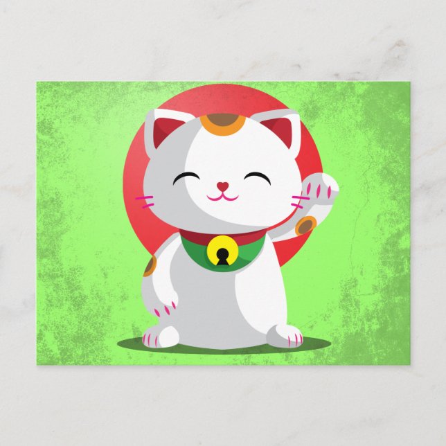 Maneki Neko Postkarte (Vorderseite)