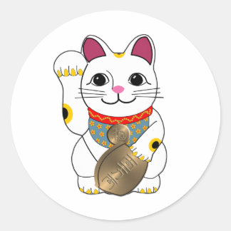 Maneki Neko Runder Aufkleber
