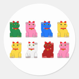 Maneki Neko Runder Aufkleber