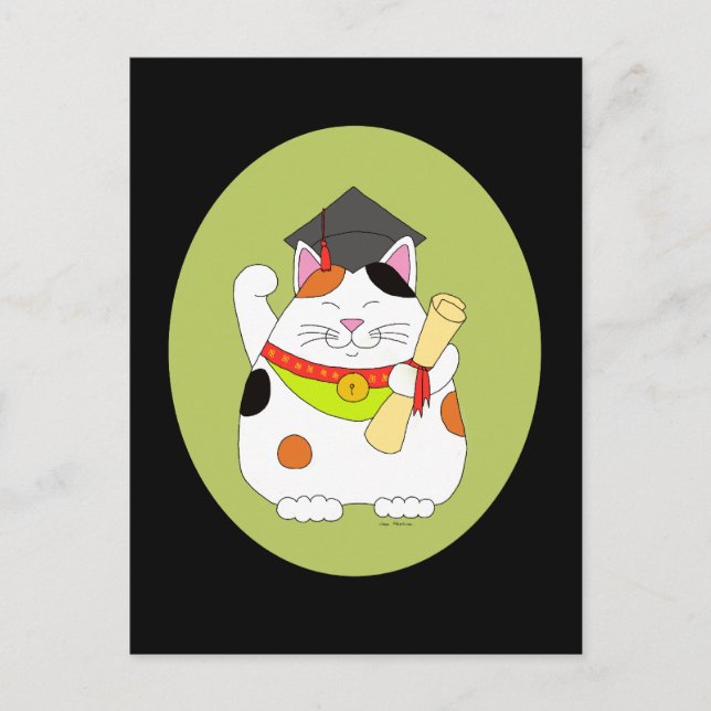 Maneki-Neko-Skala Ankündigungspostkarte (Vorderseite)