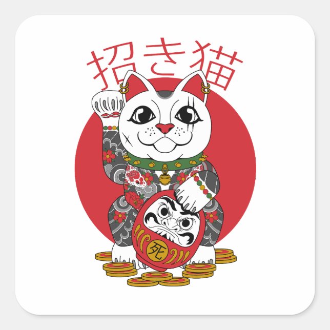 Maneki Neko Sticker (Vorderseite)