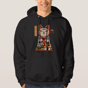 Maneki Neko Sushi Cat - Niedlicher Nigiri Sashimi Hoodie