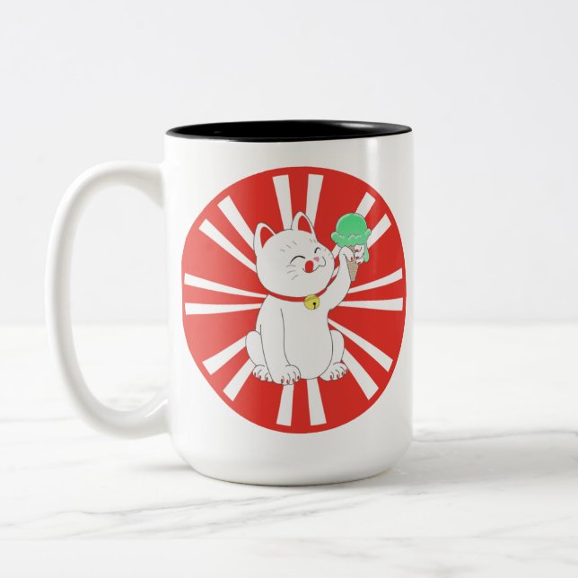 Maneki Neko Tokyo Katze Zweifarbige Tasse (Links)