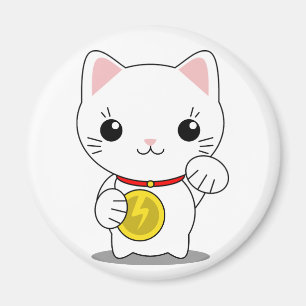 Maneki Neko - White Lucky Cat Magnet