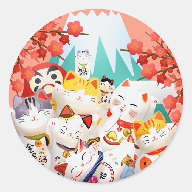 Manekineko Hanami Party Stickers (Vorderseite)