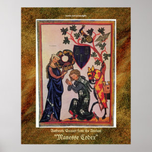 Manesse Codex Auszug Religiöse Kunst Print Poster