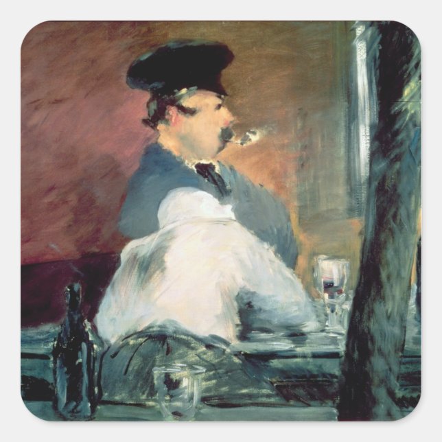 Manet | Bar, 1878-79 Quadratischer Aufkleber (Vorderseite)