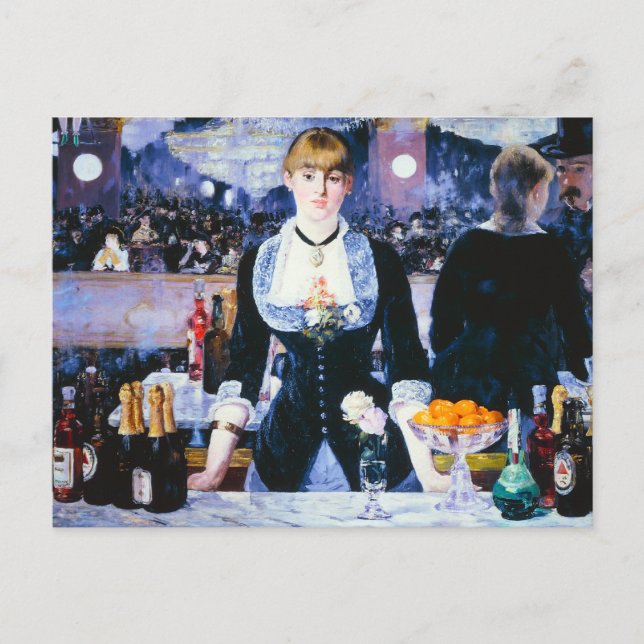 Manet Bar at the Folies Bergere Postcard Postkarte (Vorderseite)