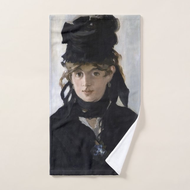 Manet - Berthe Morisot mit einem Blumenstrauß Badhandtuch Set (Handtuch)