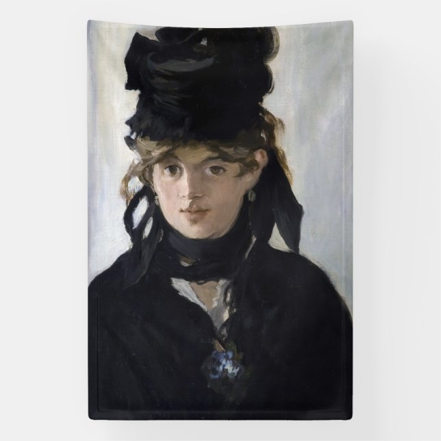 Manet - Berthe Morisot mit einem Blumenstrauß Banner (Vertikal)