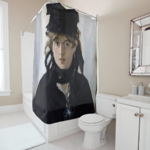 Manet - Berthe Morisot mit einem Blumenstrauß Duschvorhang