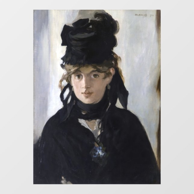 Manet - Berthe Morisot mit einem Blumenstrauß Fensteraufkleber (Blatt)