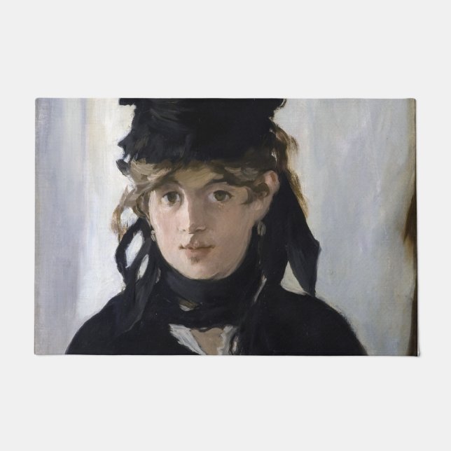Manet - Berthe Morisot mit einem Blumenstrauß Fußmatte (Vorderseite)