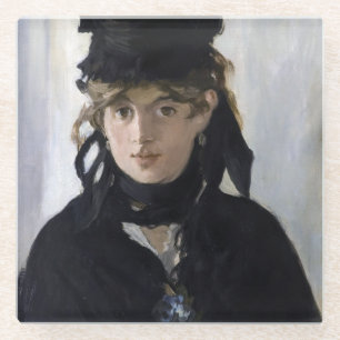 Manet - Berthe Morisot mit einem Blumenstrauß Glasuntersetzer