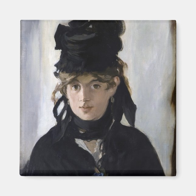 Manet - Berthe Morisot mit einem Blumenstrauß Magnet (Vorne)