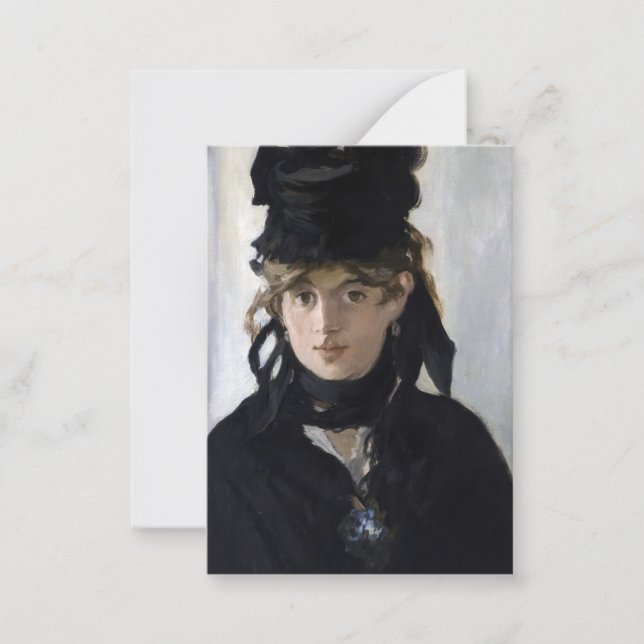 Manet - Berthe Morisot mit einem Blumenstrauß Mitteilungskarte (Vorderseite)