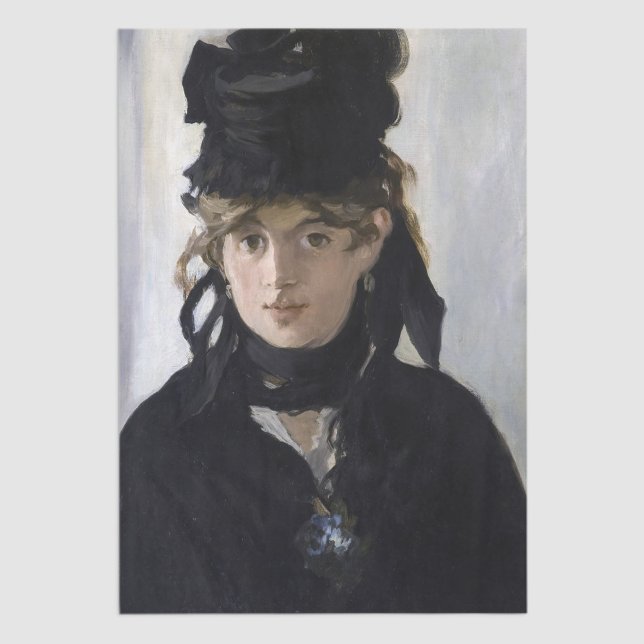 Manet - Berthe Morisot mit einem Blumenstrauß Seidenpapier (Von Creator hochgeladen)