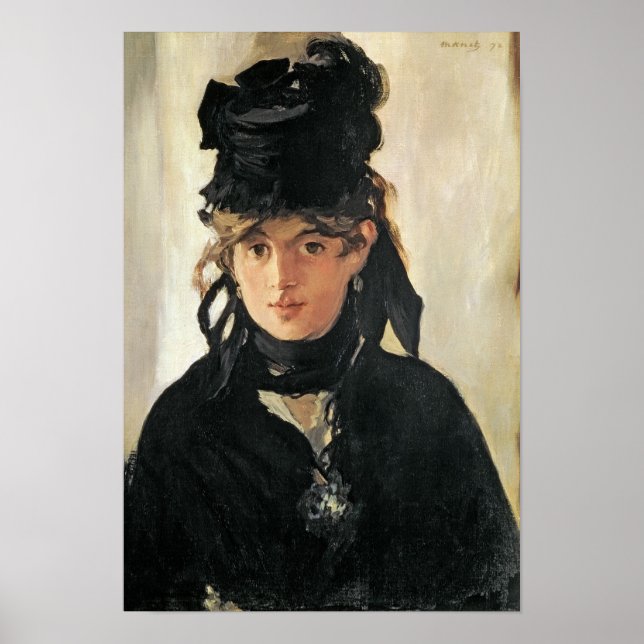 Manet | Berthe Morisot mit einem Bouquet aus Viole Poster (Vorne)