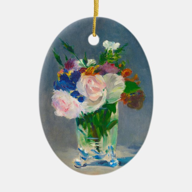 Manet-Blume in einer Crystal Vase Keramikornament (Vorne)