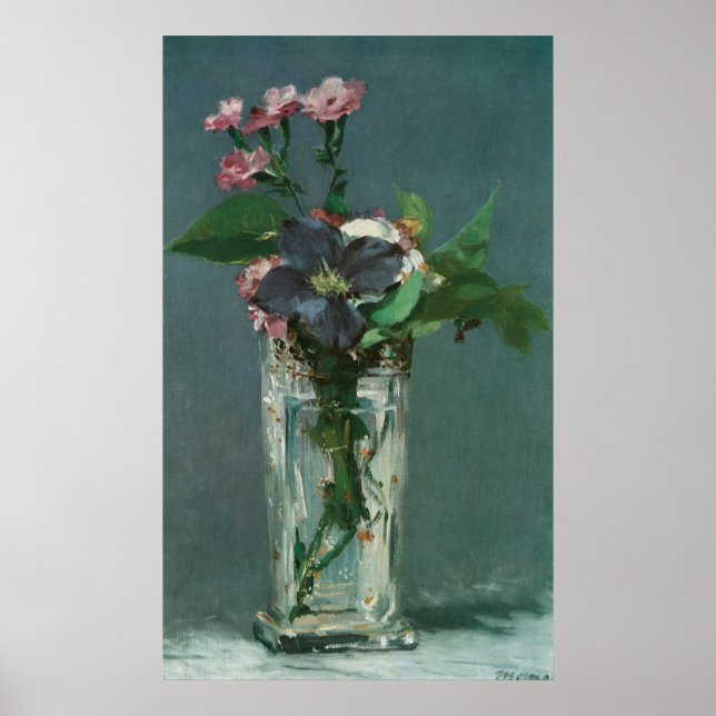 Manet-Blume in einer Crystal Vase Poster (Vorne)