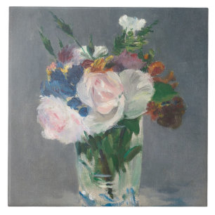 Manet Blumen in einem Kristallvase, c.1882 Fliese