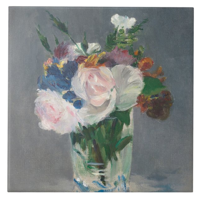 Manet | Blumen in einem Kristallvase, c.1882 Fliese (Vorderseite)