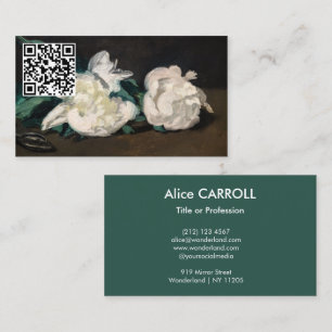 Manet - Branch White Peonings, Secateurs - QR Code Visitenkarte