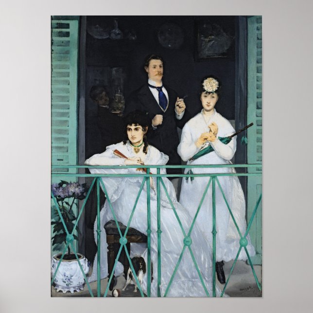 Manet | Der Balkon, 1868-189 Poster (Vorne)