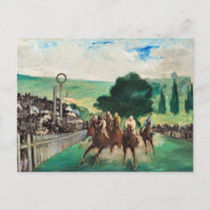Manet - Die Pferderennen in Longchamp Postkarte