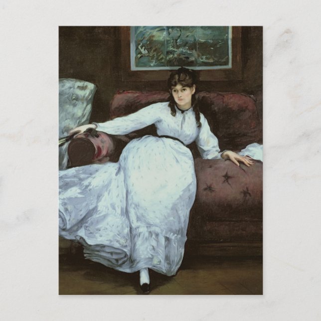 Manet | Erholung, Porträt von Berthe Morisot Postkarte (Vorderseite)