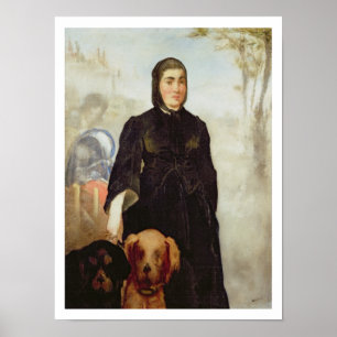 Manet Frau mit Hunden, 1858 Poster