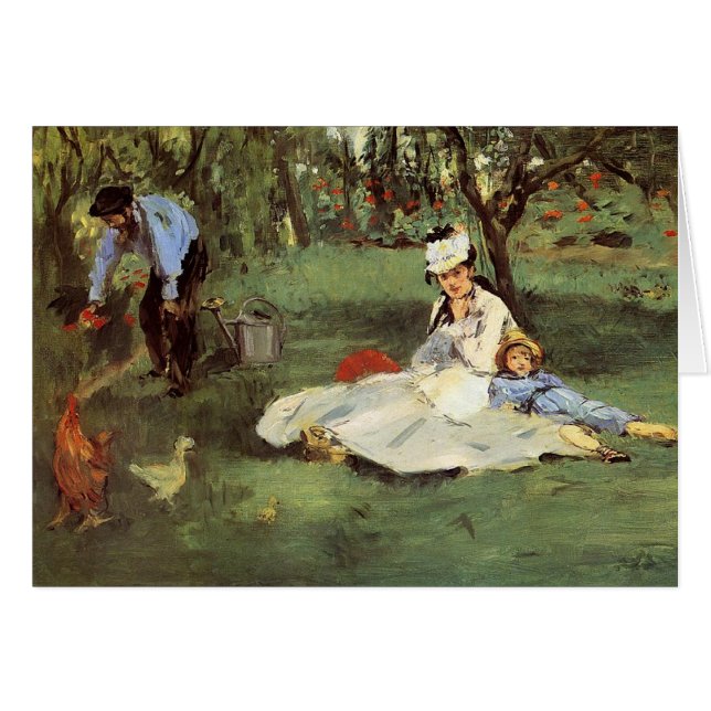 Manet Impressionist French Family Garden Malerei (Vorderseite (Horizontal))