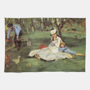 Manet Impressionist French Family Garden Malerei Handtuch