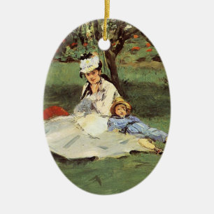 Manet Impressionist French Family Garden Malerei Keramik Ornament