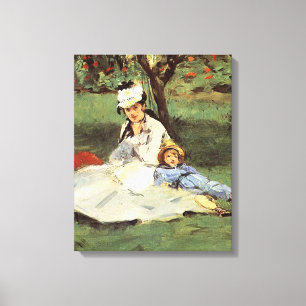 Manet Impressionist French Family Garden Malerei Leinwanddruck
