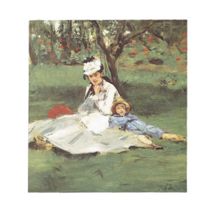 Manet Impressionist French Family Garden Malerei Notizblock